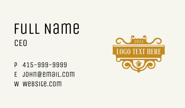 Fine Dining Catering Business Card Design Image Preview