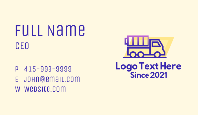 Electro. Battery Truck Vehicle Business Card