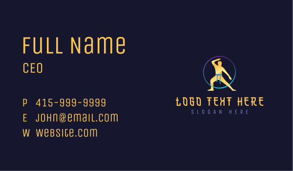 Martial Arts Fighter Business Card Design Image Preview
