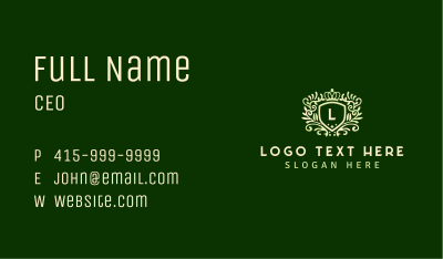 Wreath Shield Crown Lettermark Business Card Image Preview