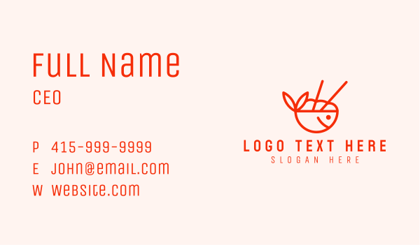 Noodle Bowl Mascot  Business Card Design Image Preview
