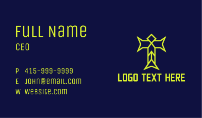 Neon Gaming Letter T  Business Card