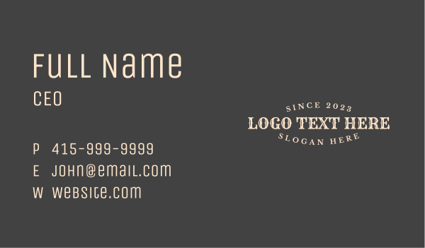 Urban Hipster Wordmark Business Card Design Image Preview