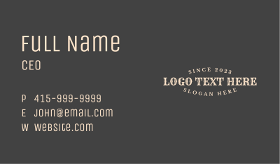 Urban Hipster Wordmark Business Card Image Preview