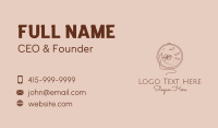 Brown Flower Embroidery  Business Card Preview