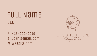 Brown Flower Embroidery  Business Card Image Preview