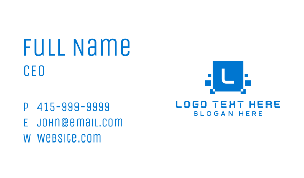 Data Pixel Letter  Business Card Design Image Preview