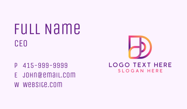 Gradient Generic Letter D Business Card Design Image Preview