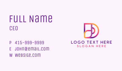 Gradient Generic Letter D Business Card Image Preview