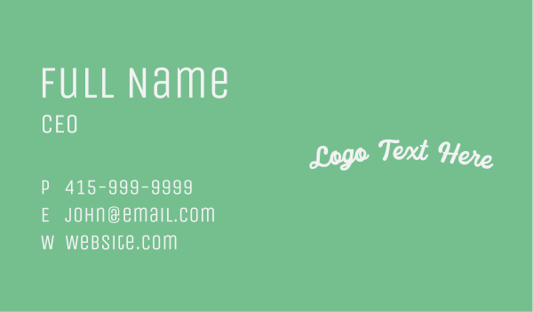 Handwritten Business Wordmark Business Card Design Image Preview