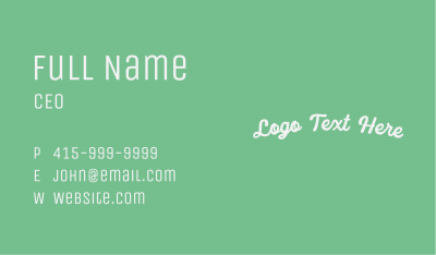 Handwritten Business Wordmark Business Card Image Preview