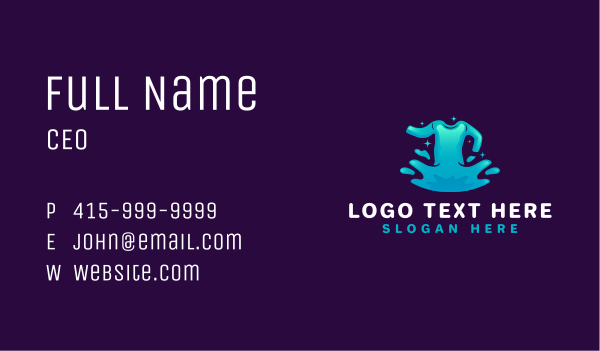 Water Splash Shirt Business Card Design Image Preview