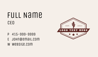 Western Desert Signage Business Card Image Preview