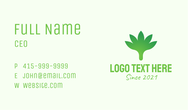Gradient Cannabis Leaf Business Card Design Image Preview
