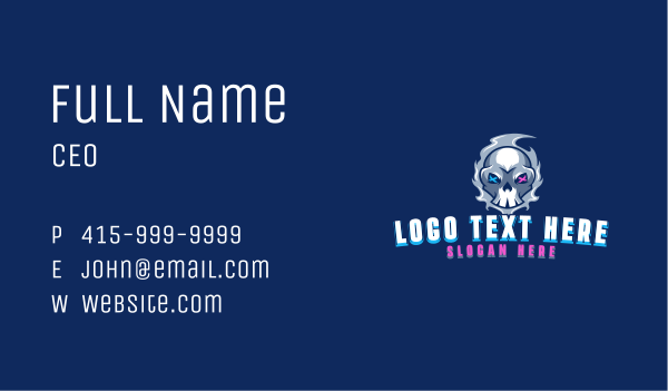 Skull Spooky Gaming Business Card Design Image Preview