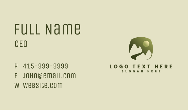 Camping Mountain Valley Business Card Design Image Preview