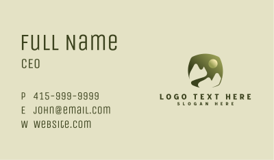 Camping Mountain Valley Business Card Image Preview