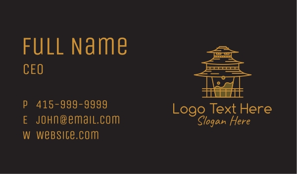 Coffee Temple Outline Business Card Design Image Preview