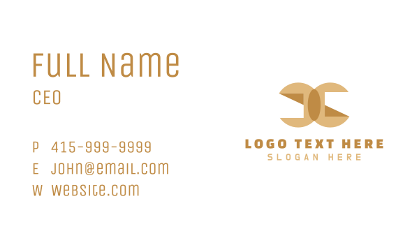 Gold Abstract Letter C Business Card Design Image Preview