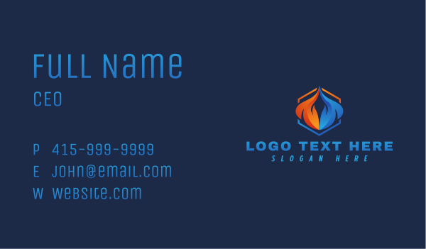 Flame Energy Fuel Business Card Design Image Preview