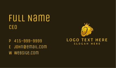 King Crown Lion Business Card Image Preview