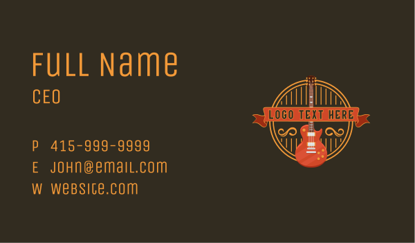 Rockstar Musician Guitar Business Card Design Image Preview