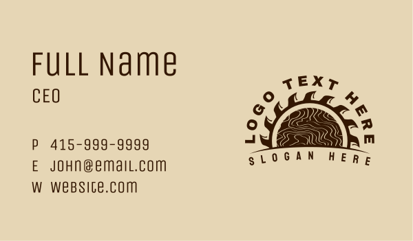 Rustic Wood Cutter Business Card Design Image Preview