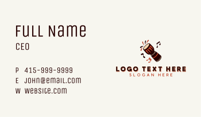 Djembe Percussion Drums Business Card Image Preview