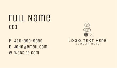 Black Easter Bunny Monoline Business Card Image Preview
