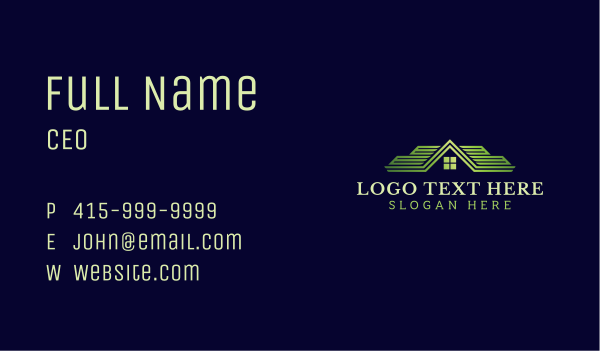 Real Estate House Roof Business Card Design Image Preview