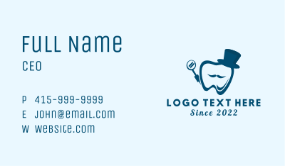 Dental Tooth Gentleman Business Card Image Preview