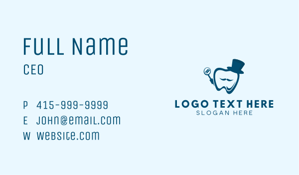 Dental Tooth Gentleman Business Card Design Image Preview