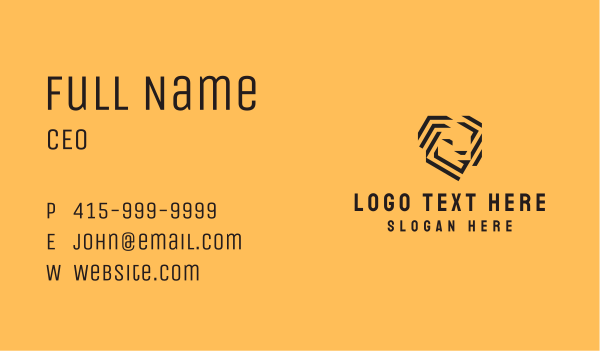 Minimalist Lion Head Gaming Business Card Design Image Preview