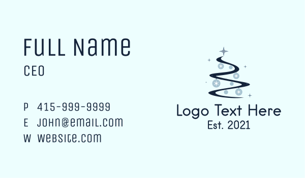Christmas Tree Swirl Business Card Design Image Preview