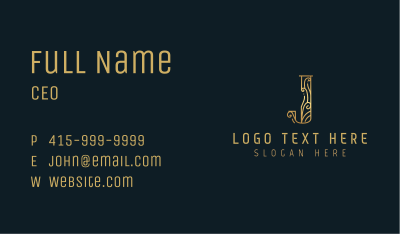 Elegant Decorative Letter J Business Card Image Preview