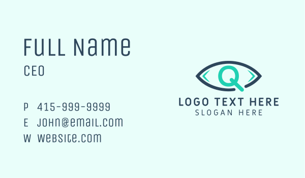 Eye Care Letter Q Business Card Design Image Preview