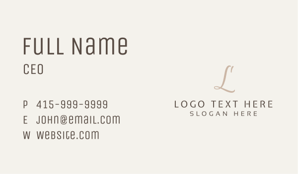 Elegant Letter Boutique  Business Card Design Image Preview