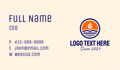 Fire Bookstore Badge Business Card