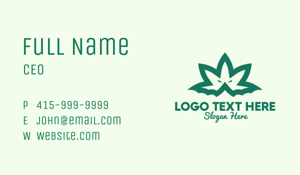 Green Weed Bat Business Card Design Image Preview