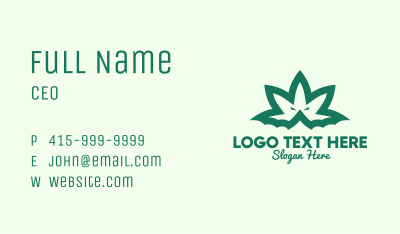Green Weed Bat Business Card Image Preview