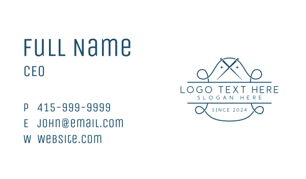 Tailor Needle Stitch Business Card Design Image Preview