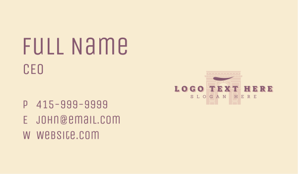 Classic Landmark Building Business Card Design Image Preview