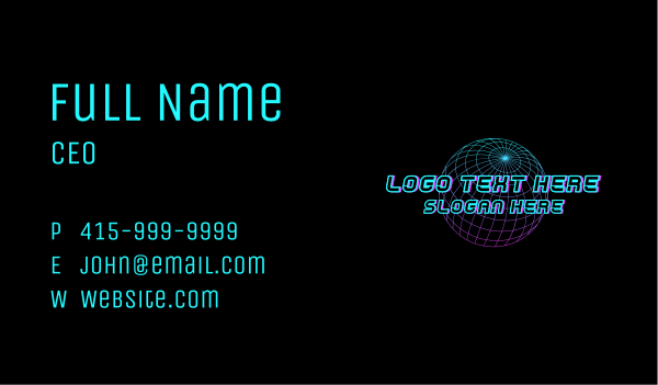 Y2K Futuristic World Business Card Design Image Preview