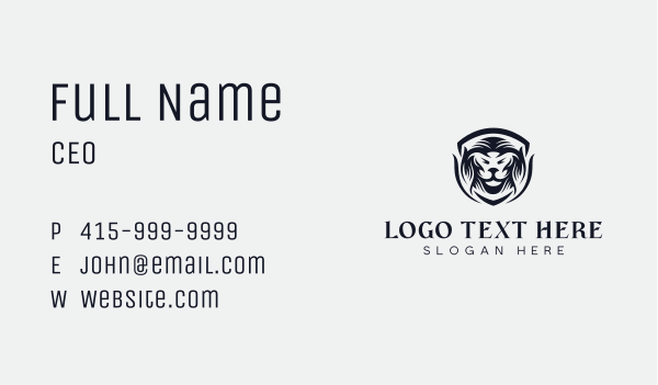 Animal Lion Shield Business Card Design Image Preview