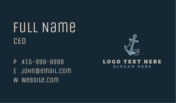 Anchor Rope Letter E Business Card Design Image Preview