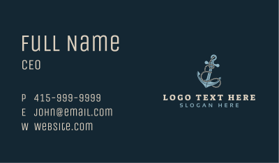 Anchor Rope Letter E Business Card Image Preview