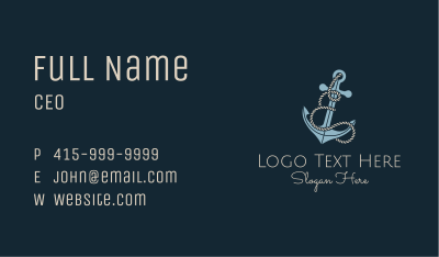 Anchor Rope Letter E Business Card