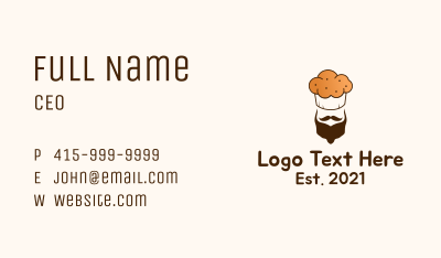 Bearded Man Muffin Chef Business Card Image Preview