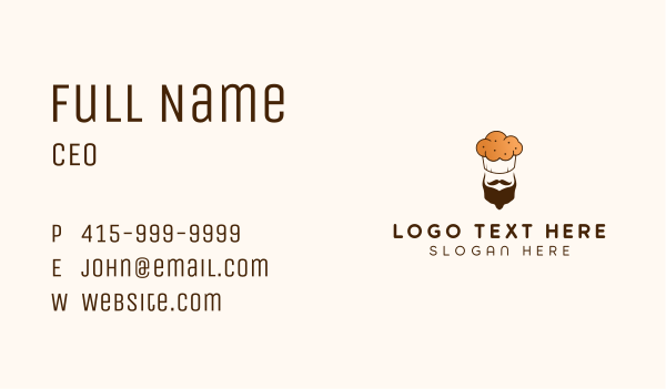 Bearded Man Muffin Chef Business Card Design Image Preview