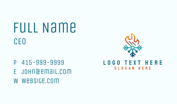 Snowflake Heat Flame  Business Card Design Image Preview